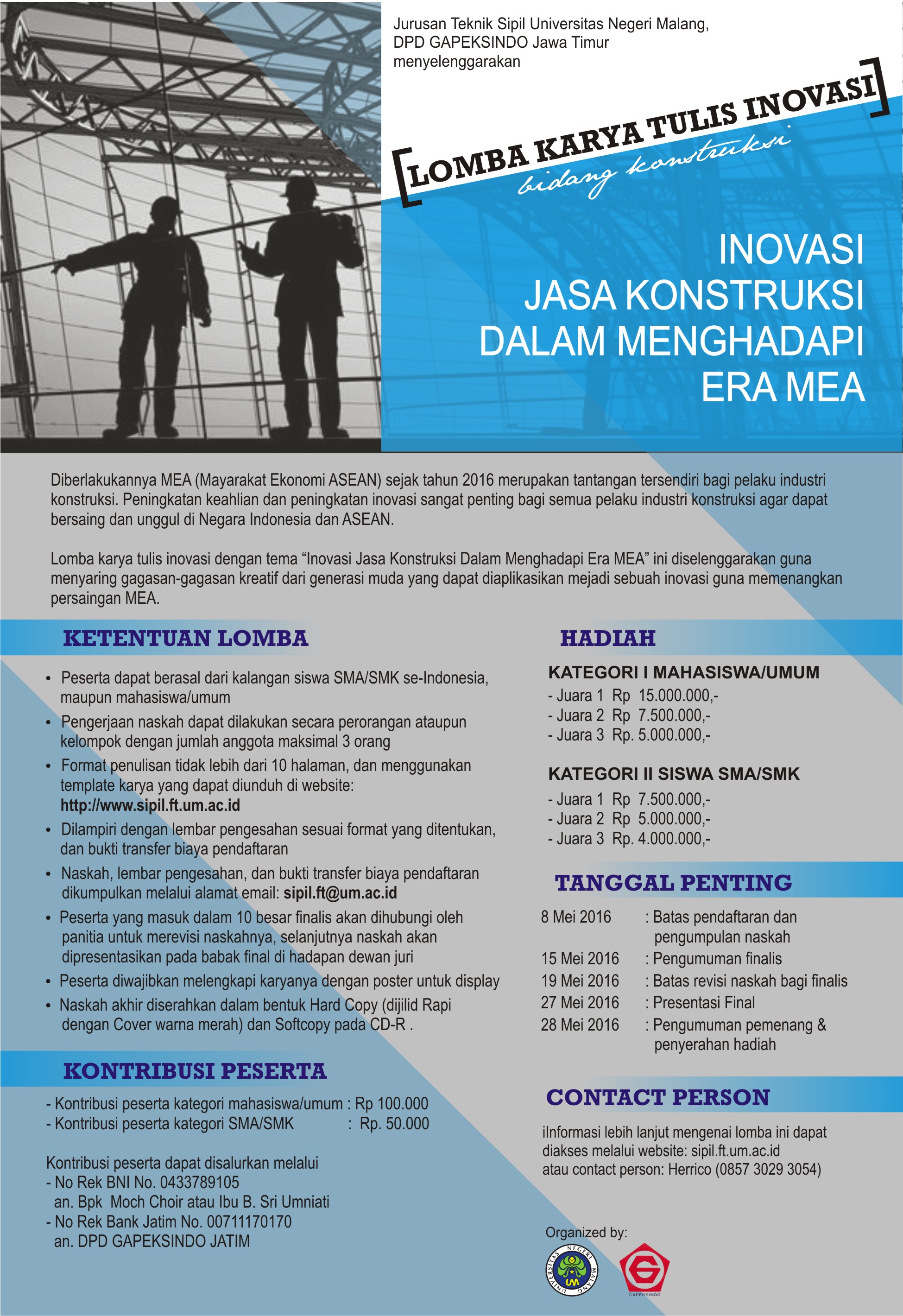 Lomba Karya Tulis Inovasi Teknik Sipil FT UM J.O. Gapeksindo