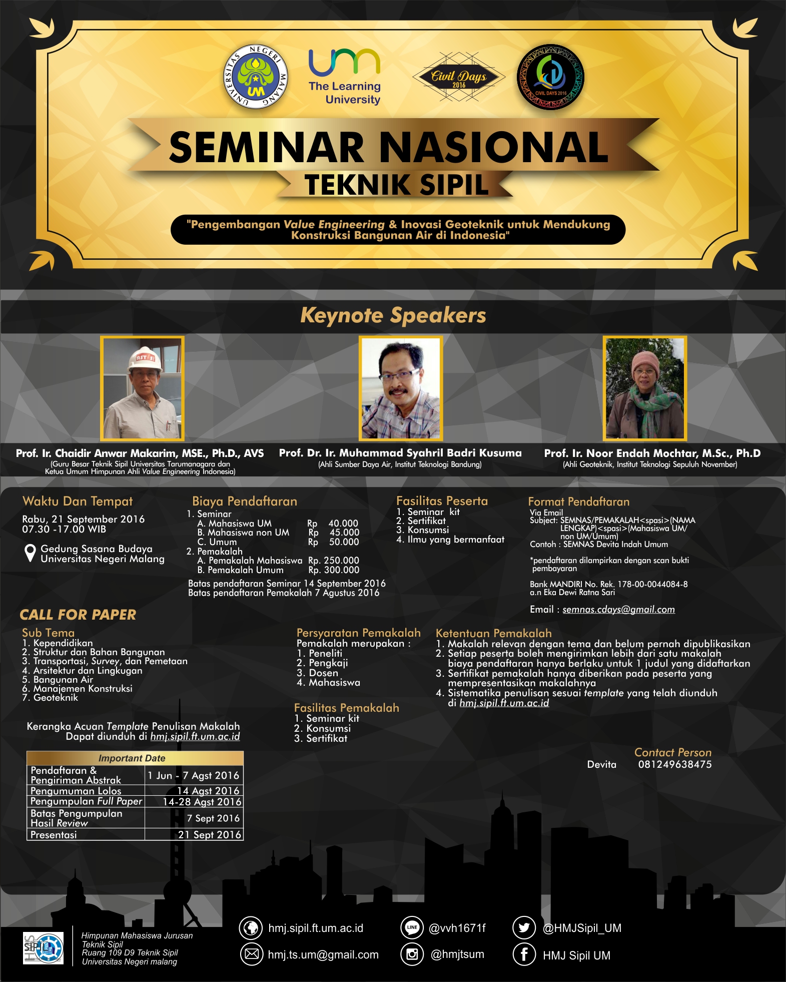 SEMINAR NASIONAL CIVIL’S DAYS 2016