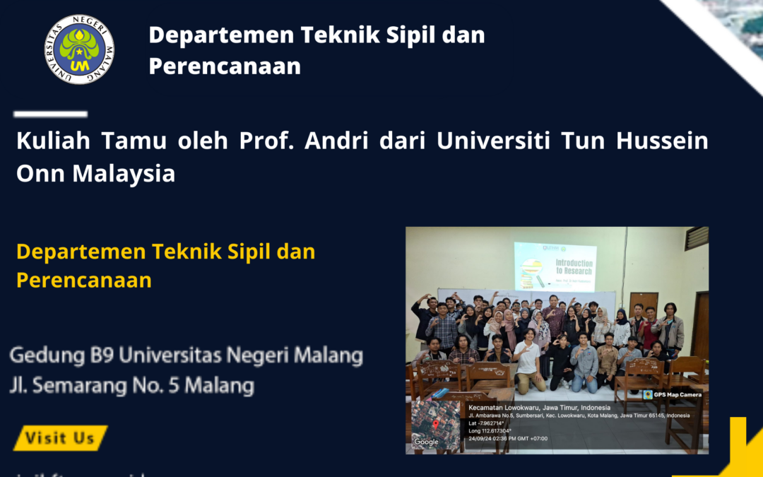 Kuliah Tamu Inspiratif: Meningkatkan Keterampilan Kepenulisan Ilmiah oleh Prof. Andri dari Universiti Tun Hussein Onn Malaysia