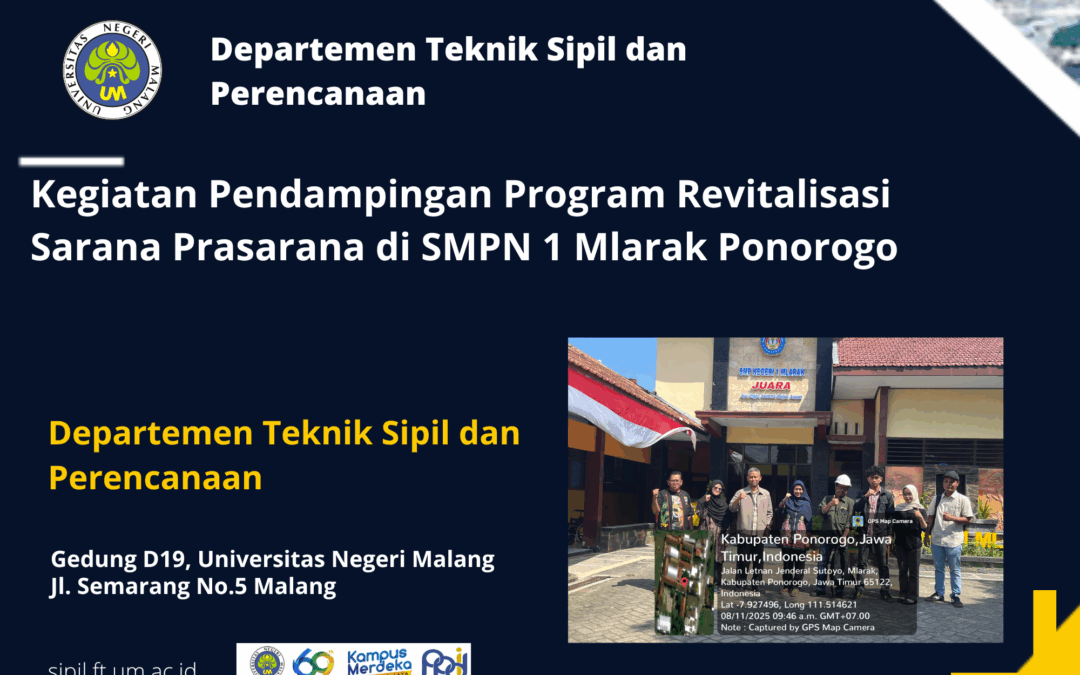 Kegiatan Pendampingan Program Revitalisasi Sarana Prasarana di SMPN 1 Mlarak Ponorogo